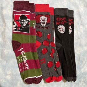 NWOT Men’s horror halloween socks OS